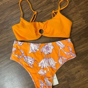 Cupshe Floral O-Ring Bikini Size M